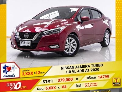 2020 NISSAN ALMERA TURBO 1.0 VL 4DR ผ่อน 3,156 บาท 12 เดือนแรก รูปที่ 0